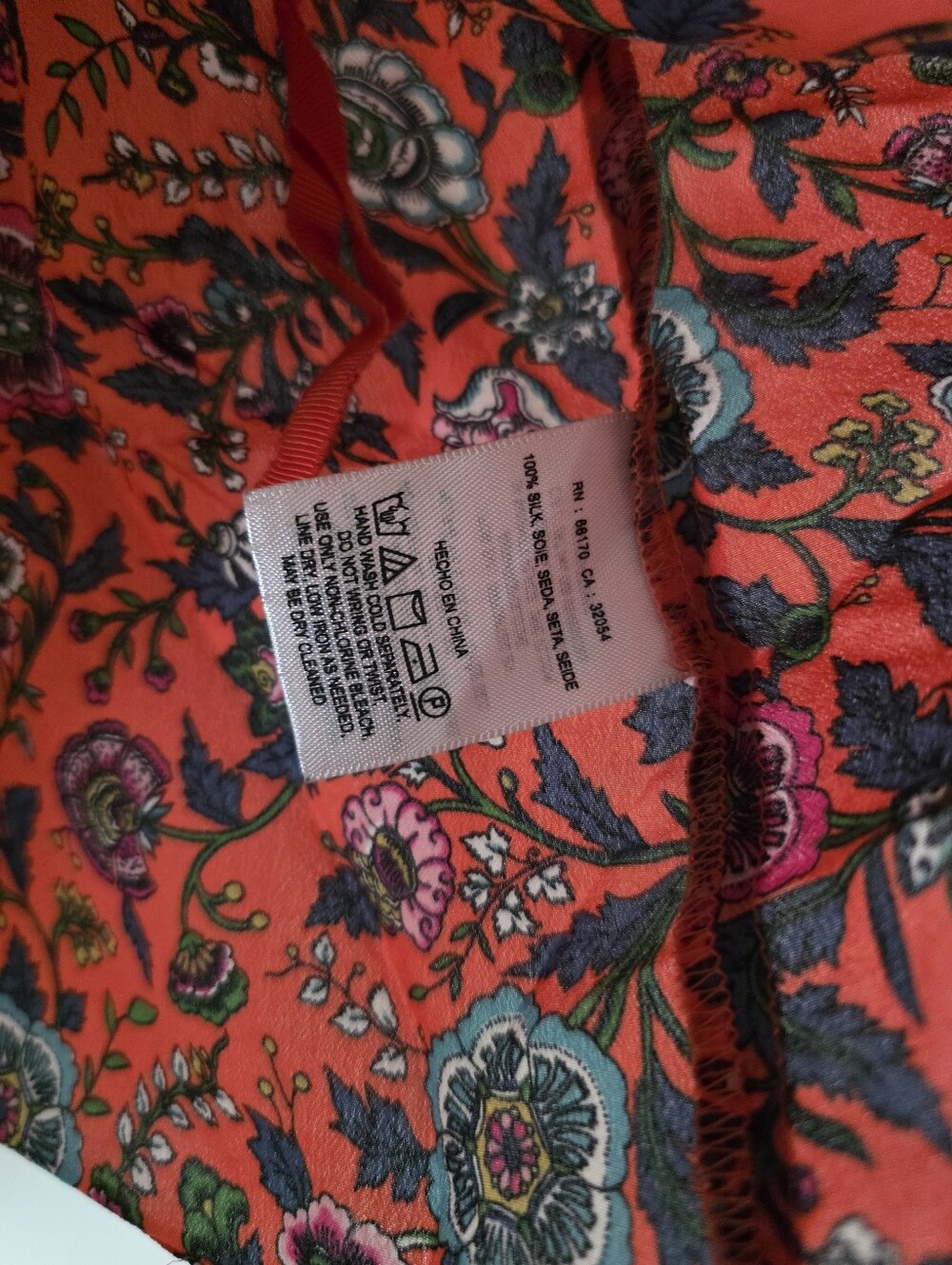 Maeve Anthroplogie 100% Silk Vneck Blouse Tie Front Back Womens M Floral Boho - Picture 4 of 7